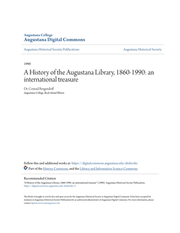 A History of the Augustana Library, 1860-1990: an International Treasure Dr