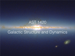 AST 1420 Galactic Structure and Dynamics