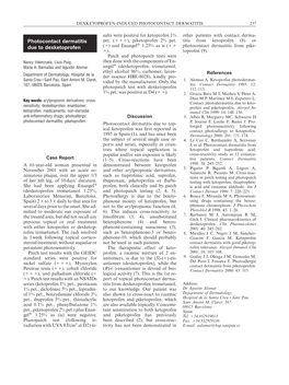 Photocontact Dermatitis Due to Dexketoprofen