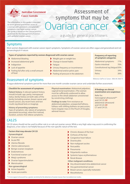 Assessment of Symptoms That May Be Ovarian Cancer