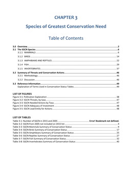 Species of Greatest Conservation Need