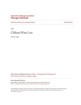 Chilean Wine Law Nathan Wages