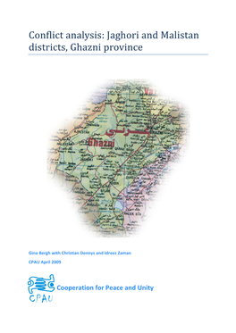 Jaghori and Malistan Districts, Ghazni Province