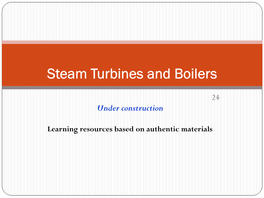 Steam Turbines for Marine Propulsion