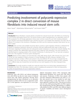 Predicting Involvement of Polycomb Repressive Complex 2 in Direct Conversion of Mouse Fibroblasts Into Induced Neural Stem Cells