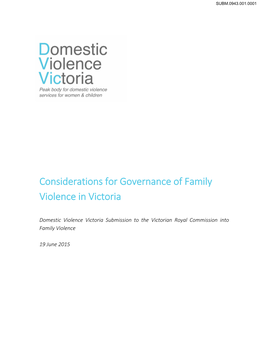Domestic Violence Victoria Submission to the Victorian Royal Commission Into Family Violence