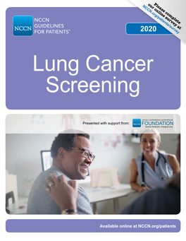 NCCN® Guidelines for Patients: Lung Cancer Screening