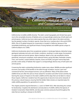 2 California's Natural Diversity and Conservation Issues