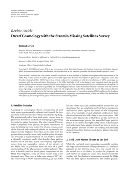 Dwarf Cosmology with the Stromlo Missing Satellites Survey