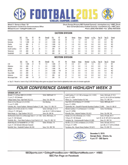 Four Conference Games Highlight Week 3