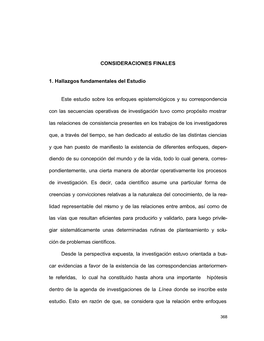 CONSIDERACIONES FINALES 1. Hallazgos Fundamentales Del