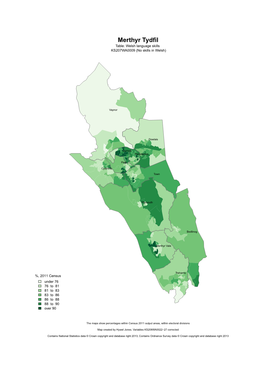 Merthyr Tydfil Table: Welsh Language Skills KS207WA0009 (No Skills in Welsh)