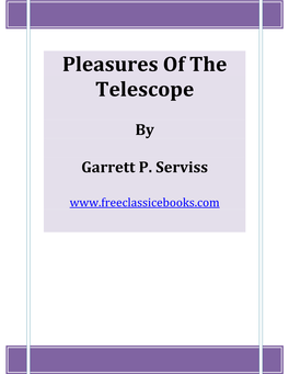 Pleasures of the Telescope