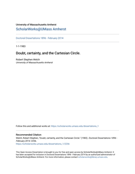 Doubt, Certainty, and the Cartesian Circle