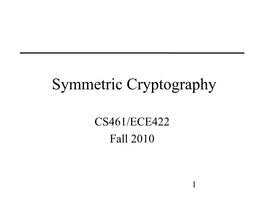 Symmetric Cryptography