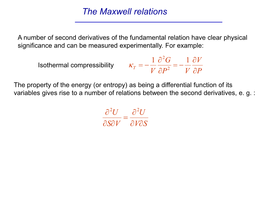 The Maxwell Relations