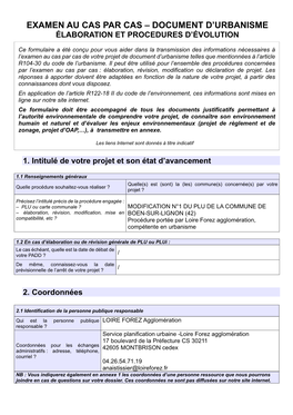 Examen Au Cas Par Cas – Document D'urbanisme