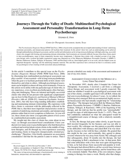 Journeys Through the Valley of Death: Multimethod Psychological Assessment and Personality Transformation in Long-Term Psychotherapy