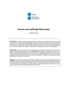 Tumors and Ly6chigh Monocytes