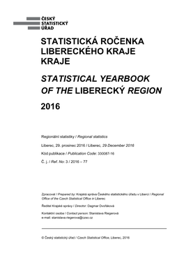 Statistická Ročenka Libereckého Kraje Kraje