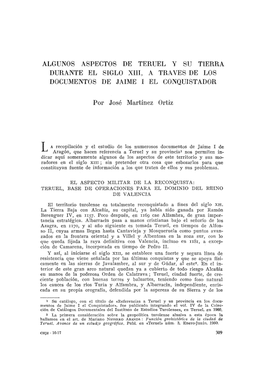 10. Algunos Aspectos De Teruel Y Su Tierra Durante El Siglo XIII, a Través De