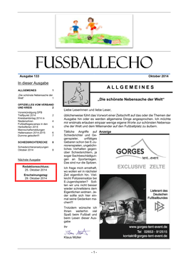 Fußballecho Ausgabe 133 Oktober 2014