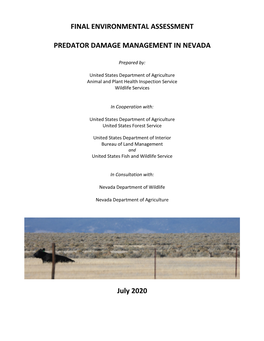 2020 Predator Damage Management in Nevada EA