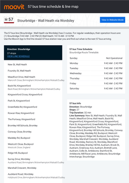 57 Bus Time Schedule & Line Route