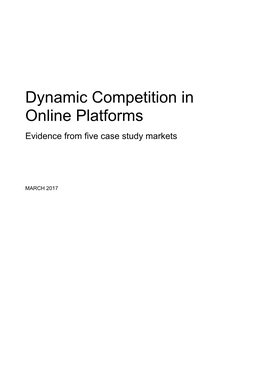 Dynamic Competition in Online Platforms Evidence from Five Case Study Markets