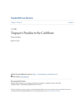 Taxpayer's Paradise in the Caribbean Robert M