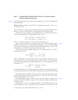 Thy.1 Computably Enumerable Sets Are Closed Under Union And