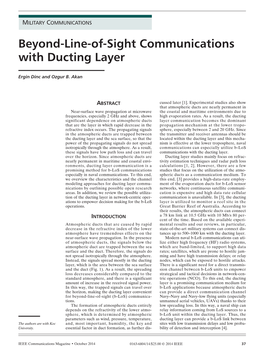 Beyond-Line-Of-Sight Communications with Ducting Layer