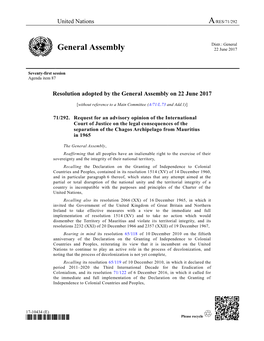 General Assembly 22 June 2017