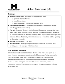 Lichen Sclerosus (LS)