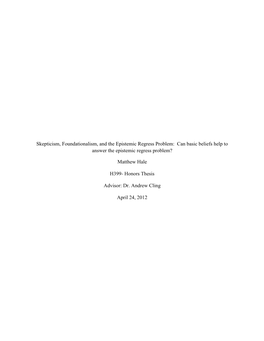 Can Basic Beliefs Help to Answer the Epistemic Regress Problem?