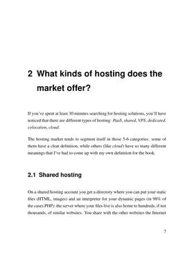 2 What Kinds of Hosting Does the Market Offer?