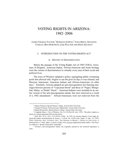 Voting Rights in Arizona: 1982–2006