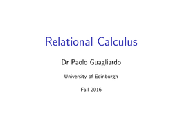 Relational Calculus