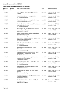 Government Series RG 7-137 Factory Inspection Branch Blueprints and Drawings