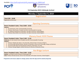 PCF9 Theme Asa Briggs Lecture