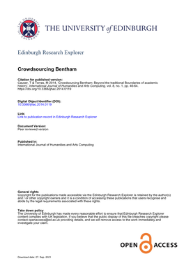 Crowdsourcing Bentham