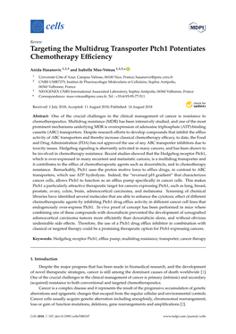 Targeting the Multidrug Transporter Ptch1 Potentiates Chemotherapy Efﬁciency