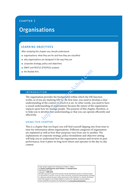 Using This Chapter This Is a Chapter That (We Hope) You Will Find Yourself Dipping Into from Time to Time for Information About Organisations