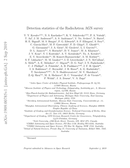 Detection Statistics of the Radioastron AGN Survey