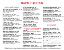 Cafe Florian Lunch Menu