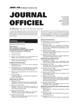 Journal Officiel No 40 Du 31.10.2018