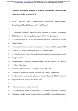 Chromatin Accessibility Landscape of Articular Knee Cartilage Reveals Aberrant