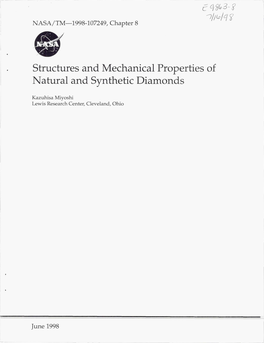 Structures and Mechanical Properties of Natural and Synthetic Diamonds