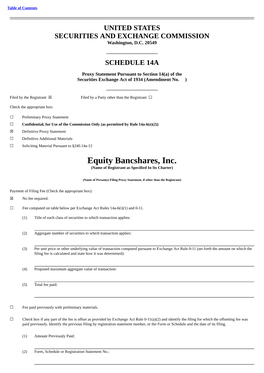 Equity Bancshares, Inc. (Name of Registrant As Specified in Its Charter)