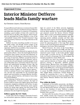 Interior Minister Defferre Leads Mafia Family Warfare